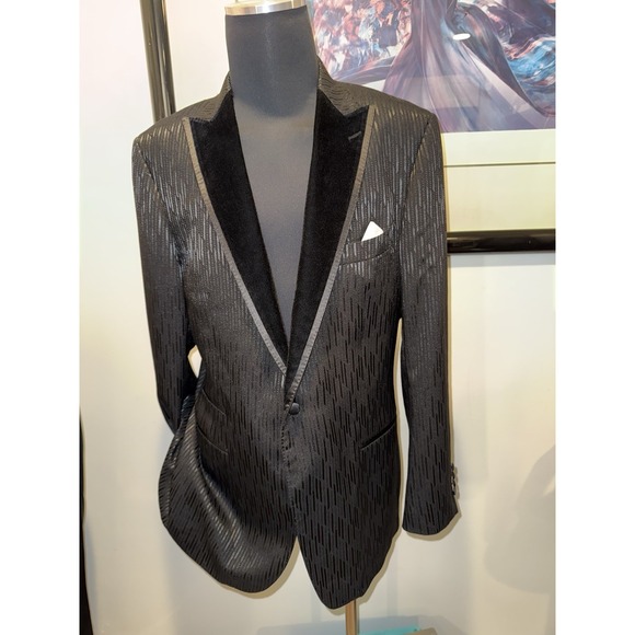 Miguel Wilson Collection Blazer JacketTuxedo Cocktail Black Modern